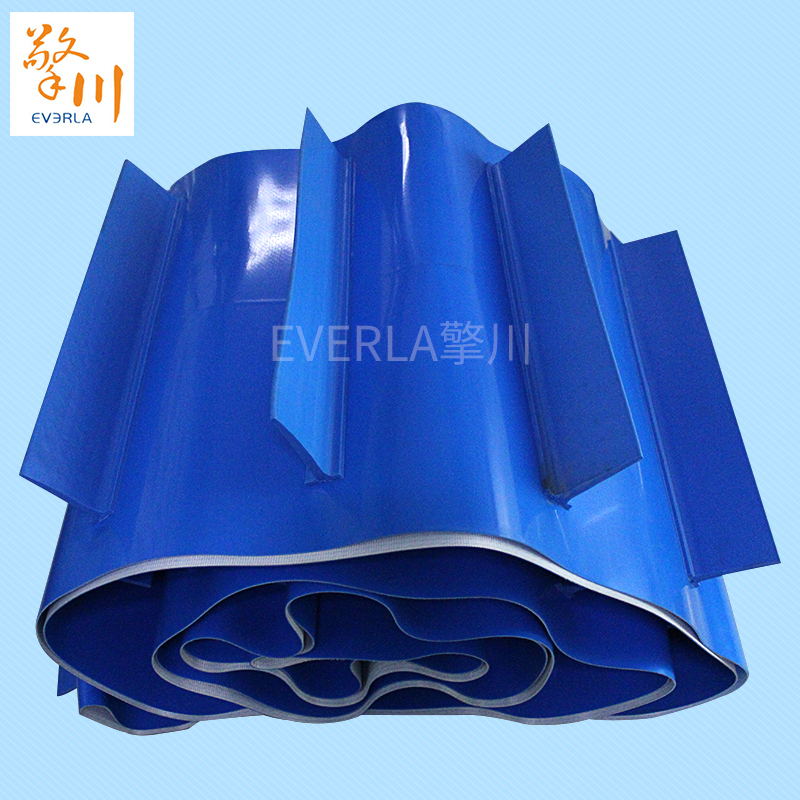 PVC藍(lán)色<a href='http://www.m.szfulaite.com/shusongdai/' target='_blank'><u>輸送帶</u></a>加擋板