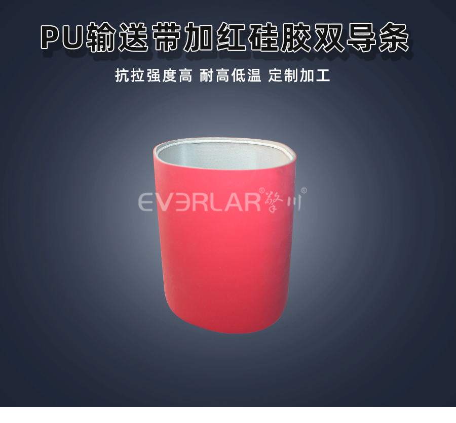 PU<a href='http://www.m.szfulaite.com/shusongdai/' target='_blank'><u>輸送帶</u></a>加紅色硅膠雙導(dǎo)條詳情01