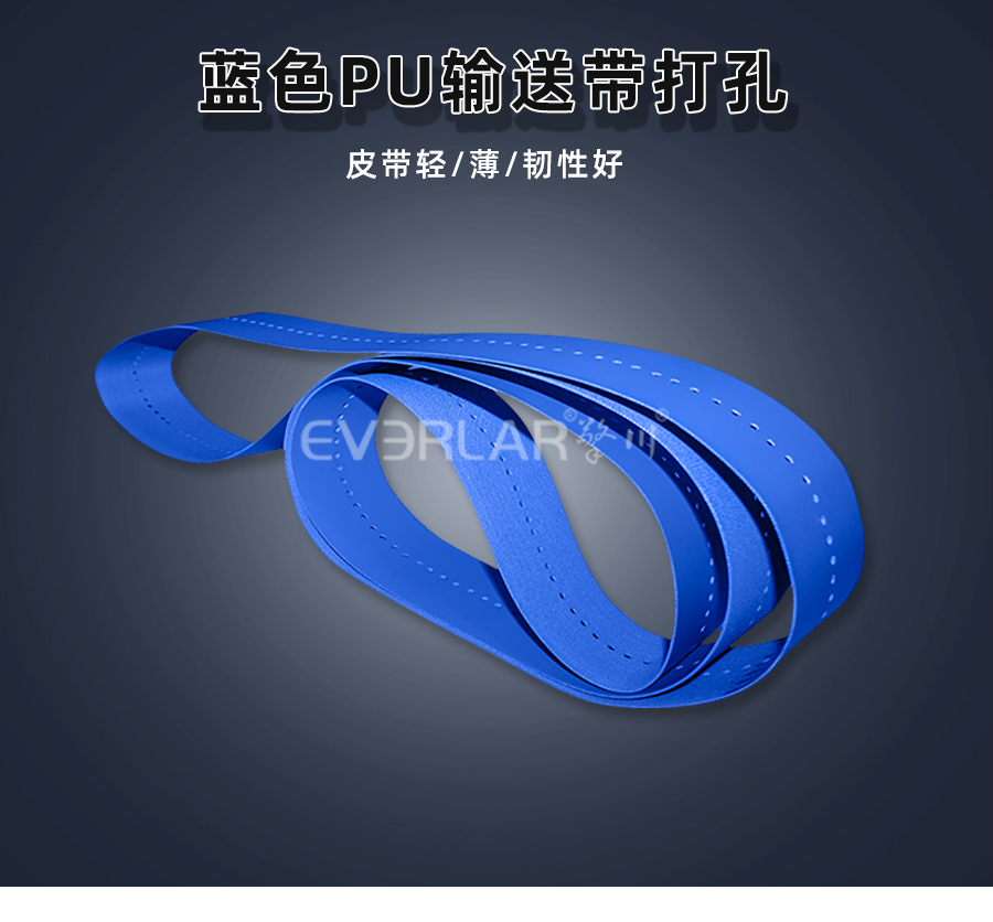 藍(lán)色PU食品<a href='http://www.m.szfulaite.com/shusongdai/' target='_blank'><u>輸送帶</u></a>詳情01